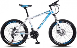 HCMNME Bike HCMNME Mountain Bikes, 24 inch bicycle mountain bike adult variable speed light bicycle 40 cutter wheels Alloy frame with Disc Brakes (Color : White blue, Size : 24 speed)