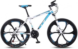 HCMNME Mountain Bike HCMNME Mountain Bikes, 24 inch bicycle mountain bike adult variable speed light bicycle six cutter wheels Alloy frame with Disc Brakes (Color : White blue, Size : 27 speed)