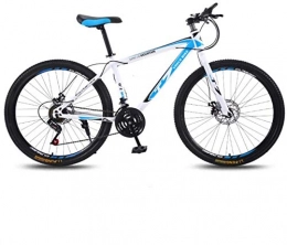 HCMNME Mountain Bike HCMNME Mountain Bikes, 24 inch bicycle mountain bike adult variable speed light bicycle spoke wheel Alloy frame with Disc Brakes (Color : White blue, Size : 24 speed)