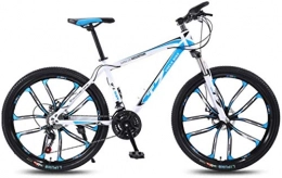 HCMNME Bike HCMNME Mountain Bikes, 24 inch bicycle mountain bike adult variable speed light bicycle ten cutter wheels Alloy frame with Disc Brakes (Color : White blue, Size : 21 speed)