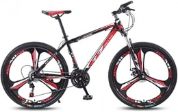 HCMNME Bike HCMNME Mountain Bikes, 24 inch bicycle mountain bike adult variable speed light bicycle tri-cutter Alloy frame with Disc Brakes (Color : Black red, Size : 24 speed)