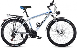HCMNME Bike HCMNME Mountain Bikes, 24 inch mountain bike adult male and female bicycle speed city light bicycle spoke wheel Alloy frame with Disc Brakes (Color : White blue, Size : 27 speed)