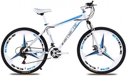 HCMNME Bike HCMNME Mountain Bikes, 24 inch mountain bike adult male and female variable speed bicycle three-cutter wheel Alloy frame with Disc Brakes (Color : White blue, Size : 24 speed)