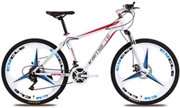 HCMNME Bike HCMNME Mountain Bikes, 24 inch mountain bike adult male and female variable speed bicycle three-cutter wheel Alloy frame with Disc Brakes (Color : White Red, Size : 27 speed)