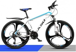 HCMNME Bike HCMNME Mountain Bikes, 24 inch mountain bike adult men and women variable speed light road racing three-knife wheel No. 1 Alloy frame with Disc Brakes (Color : White blue, Size : 21 speed)