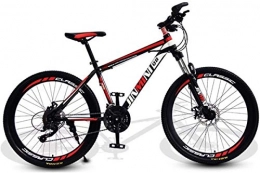 HCMNME Mountain Bike HCMNME Mountain Bikes, 24 inch mountain bike adult men and women variable speed mobility bicycle 40 cutter wheels Alloy frame with Disc Brakes (Color : Black red, Size : 21 speed)