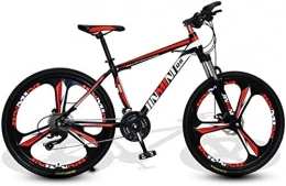HCMNME Mountain Bike HCMNME Mountain Bikes, 24 inch mountain bike adult men and women variable speed transportation bicycle three-knife wheel Alloy frame with Disc Brakes (Color : Black red, Size : 30 speed)