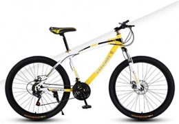 HCMNME Mountain Bike HCMNME Mountain Bikes, 24 inch mountain bike adult variable speed damping bicycle off-road dual disc brake spoke wheel bicycle Alloy frame with Disc Brakes (Color : White yellow, Size : 27 speed)