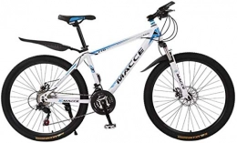 HCMNME Bike HCMNME Mountain Bikes, 24 inch mountain bike bicycle male and female adult variable speed spoke wheel shock absorbing bicycle Alloy frame with Disc Brakes (Color : White blue, Size : 27 speed)