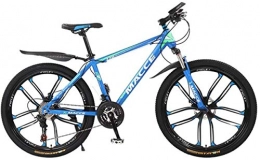 HCMNME Bike HCMNME Mountain Bikes, 24 inch mountain bike bicycle male and female adult variable speed ten-wheel shock-absorbing bicycle Alloy frame with Disc Brakes (Color : Blue, Size : 27 speed)