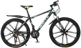 HCMNME Bike HCMNME Mountain Bikes, 24 inch mountain bike bicycle male and female adult variable speed ten-wheel shock-absorbing bicycle Alloy frame with Disc Brakes (Color : Dark green, Size : 24 speed)