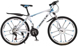 HCMNME Bike HCMNME Mountain Bikes, 24 inch mountain bike bicycle male and female adult variable speed ten-wheel shock-absorbing bicycle Alloy frame with Disc Brakes (Color : White blue, Size : 24 speed)