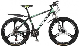 HCMNME Bike HCMNME Mountain Bikes, 24 inch mountain bike bicycle male and female adult variable speed three-wheeled shock-absorbing bicycle Alloy frame with Disc Brakes (Color : Dark green, Size : 24 speed)
