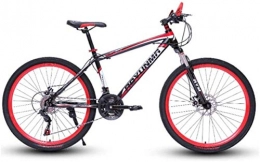 HCMNME Bike HCMNME Mountain Bikes, 24 inch mountain bike bicycle male and female lightweight dual disc brakes variable speed bicycle spoke wheel Alloy frame with Disc Brakes (Color : Black red, Size : 21 speed)