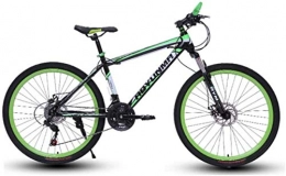 HCMNME Bike HCMNME Mountain Bikes, 24 inch mountain bike bicycle male and female lightweight dual disc brakes variable speed bicycle spoke wheel Alloy frame with Disc Brakes (Color : Dark green, Size : 27 speed)
