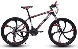 HCMNME Bike HCMNME Mountain Bikes, 24 inch mountain bike bicycle men and women lightweight dual disc brakes variable speed bicycle six-wheel Alloy frame with Disc Brakes (Color : Black red, Size : 27 speed)