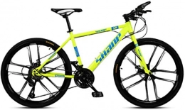 HCMNME Bike HCMNME Mountain Bikes, 24 inch mountain bike male and female adult super light variable speed bicycle ten-cutter wheel Alloy frame with Disc Brakes (Color : Fluorescent yellow, Size : 24 speed)