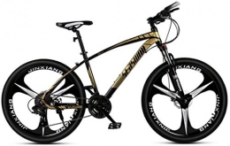 HCMNME Mountain Bike HCMNME Mountain Bikes, 24 inch mountain bike male and female adult ultralight racing light bicycle tri-cutter Alloy frame with Disc Brakes (Color : Black gold, Size : 21 speed)