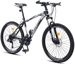 HCMNME Bike HCMNME Mountain Bikes, 24 inch mountain bike male and female adult variable speed racing ultra-light bicycle 40 cutter wheels Alloy frame with Disc Brakes (Color : Black and white, Size : 24 speed)