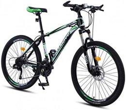 HCMNME Bike HCMNME Mountain Bikes, 24 inch mountain bike male and female adult variable speed racing ultra-light bicycle 40 cutter wheels Alloy frame with Disc Brakes (Color : Dark green, Size : 21 speed)