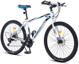 HCMNME Mountain Bike HCMNME Mountain Bikes, 24 inch mountain bike male and female adult variable speed racing ultra-light bicycle spoke wheel Alloy frame with Disc Brakes (Color : White blue, Size : 24 speed)