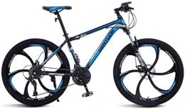 HCMNME Bike HCMNME Mountain Bikes, 24-inch mountain bike, off-road variable speed racing light bicycle six cutter wheels Alloy frame with Disc Brakes (Color : Black blue, Size : 24 speed)