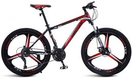 HCMNME Bike HCMNME Mountain Bikes, 24 inch mountain bike off-road variable speed racing light bicycle tri-cutter Alloy frame with Disc Brakes (Color : Black red, Size : 24 speed)