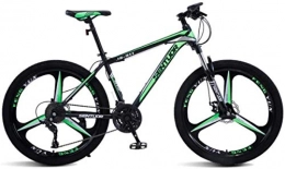 HCMNME Bike HCMNME Mountain Bikes, 24 inch mountain bike off-road variable speed racing light bicycle tri-cutter Alloy frame with Disc Brakes (Color : Dark green, Size : 27 speed)