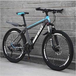 HCMNME Bike HCMNME Mountain Bikes, 24 inch mountain bike variable speed cross-country shock-absorbing bicycle light road racing 40 cutter wheels Alloy frame with Disc Brakes (Color : Black blue, Size : 24 speed)