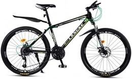 HCMNME Mountain Bike HCMNME Mountain Bikes, 24 inch mountain bike variable speed male and female spokes wheel bicycle Alloy frame with Disc Brakes (Color : Dark green, Size : 30 speed)