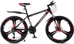 HCMNME Bike HCMNME Mountain Bikes, 24 inch mountain bike variable speed male and female three-wheeled bicycle Alloy frame with Disc Brakes (Color : Black red, Size : 21 speed)