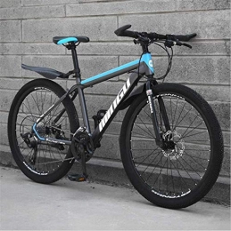 HCMNME Mountain Bike HCMNME Mountain Bikes, 24 inch mountain bike variable speed off-road shock-absorbing bicycle light road racing spoke wheel Alloy frame with Disc Brakes (Color : Black blue, Size : 21 speed)