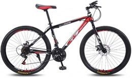HCMNME Mountain Bike HCMNME Mountain Bikes, 26 inch bicycle mountain bike adult variable speed light bicycle spoke wheel Alloy frame with Disc Brakes (Color : Black red, Size : 24 speed)