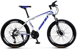 HCMNME Mountain Bike HCMNME Mountain Bikes, 26 inch male and female adult variable speed mountain bike racing spoke wheel bicycle Alloy frame with Disc Brakes (Color : White blue, Size : 21 speed)