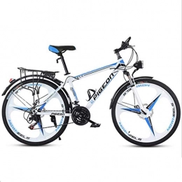 HCMNME Bike HCMNME Mountain Bikes, 26 inch mountain bike adult male and female bicycle variable speed city light bicycle one wheel Alloy frame with Disc Brakes (Color : White blue, Size : 21 speed)