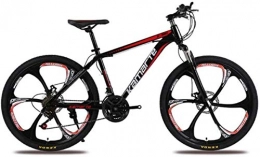 HCMNME Mountain Bike HCMNME Mountain Bikes, 26 inch mountain bike adult male and female variable speed bicycle six cutter wheels Alloy frame with Disc Brakes (Color : Black red, Size : 27 speed)