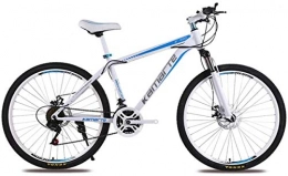 HCMNME Bike HCMNME Mountain Bikes, 26 inch mountain bike adult male and female variable speed bicycle spoke wheel Alloy frame with Disc Brakes (Color : White blue, Size : 21 speed)