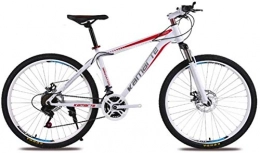 HCMNME Bike HCMNME Mountain Bikes, 26 inch mountain bike adult male and female variable speed bicycle spoke wheel Alloy frame with Disc Brakes (Color : White Red, Size : 21 speed)