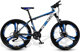 HCMNME Mountain Bike HCMNME Mountain Bikes, 26 inch mountain bike adult men's and women's variable speed travel bicycle three-knife wheel Alloy frame with Disc Brakes (Color : Black blue, Size : 24 speed)