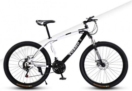 HCMNME Mountain Bike HCMNME Mountain Bikes, 26 inch mountain bike adult variable speed damping bicycle off-road dual disc brake spoke wheel bicycle Alloy frame with Disc Brakes (Color : White black, Size : 24 speed)