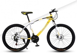 HCMNME Bike HCMNME Mountain Bikes, 26 inch mountain bike adult variable speed damping bicycle off-road dual disc brake spoke wheel bicycle Alloy frame with Disc Brakes (Color : White yellow, Size : 21 speed)