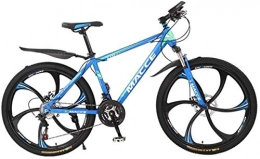 HCMNME Bike HCMNME Mountain Bikes, 26 inch mountain bike bicycle male and female adult variable speed six-wheel shock-absorbing bicycle Alloy frame with Disc Brakes (Color : Blue, Size : 24 speed)