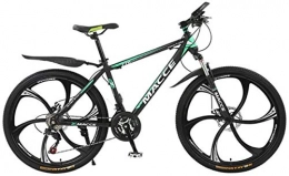 HCMNME Bike HCMNME Mountain Bikes, 26 inch mountain bike bicycle male and female adult variable speed six-wheel shock-absorbing bicycle Alloy frame with Disc Brakes (Color : Dark green, Size : 24 speed)