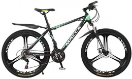 HCMNME Mountain Bike HCMNME Mountain Bikes, 26 inch mountain bike bicycle male and female adult variable speed three-wheeled shock-absorbing bicycle Alloy frame with Disc Brakes (Color : Dark green, Size : 27 speed)