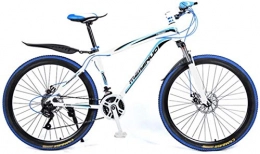 HCMNME Mountain Bike HCMNME Mountain Bikes, 26 inch mountain bike bicycle male and female variable speed city aluminum alloy bicycle spoke wheel Alloy frame with Disc Brakes (Color : White blue, Size : 21 speed)