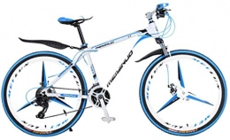 HCMNME Bike HCMNME Mountain Bikes, 26 inch mountain bike bicycle male and female variable speed city aluminum alloy bicycle tri-cutter Alloy frame with Disc Brakes (Color : White blue, Size : 24 speed)