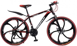 HCMNME Bike HCMNME Mountain Bikes, 26 inch mountain bike bicycle male and female variable speed city aluminum alloy six-cutter wheel Alloy frame with Disc Brakes (Color : Black red, Size : 27 speed)