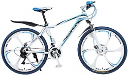 HCMNME Bike HCMNME Mountain Bikes, 26 inch mountain bike bicycle male and female variable speed city aluminum alloy six-cutter wheel Alloy frame with Disc Brakes (Color : White blue, Size : 24 speed)