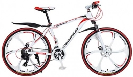 HCMNME Bike HCMNME Mountain Bikes, 26 inch mountain bike bicycle male and female variable speed city aluminum alloy six-cutter wheel Alloy frame with Disc Brakes (Color : White Red, Size : 21 speed)