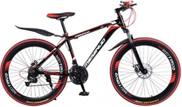 HCMNME Bike HCMNME Mountain Bikes, 26 inch mountain bike bicycle male and female variable speed urban aluminum alloy bicycle 40 cutter wheels Alloy frame with Disc Brakes (Color : Black red, Size : 21 speed)